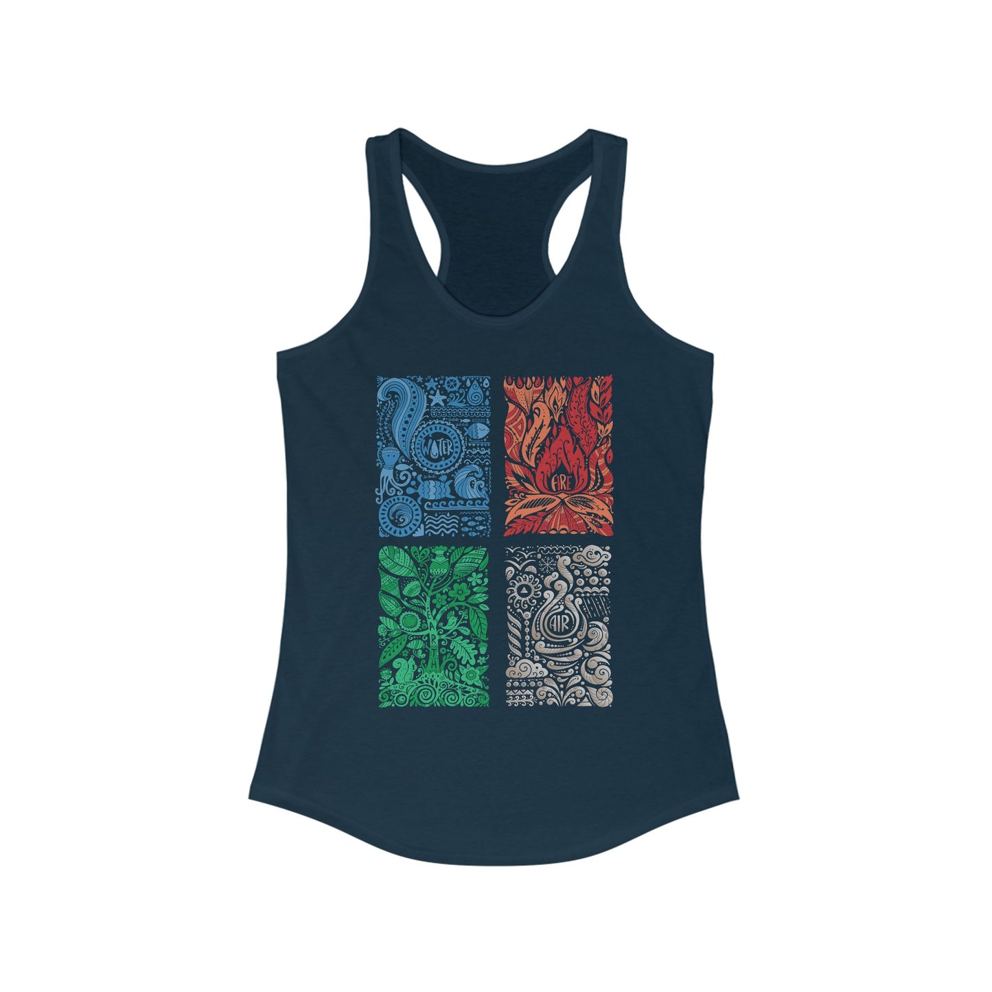 The Four Elements of Nature Womens Racerback TankTop