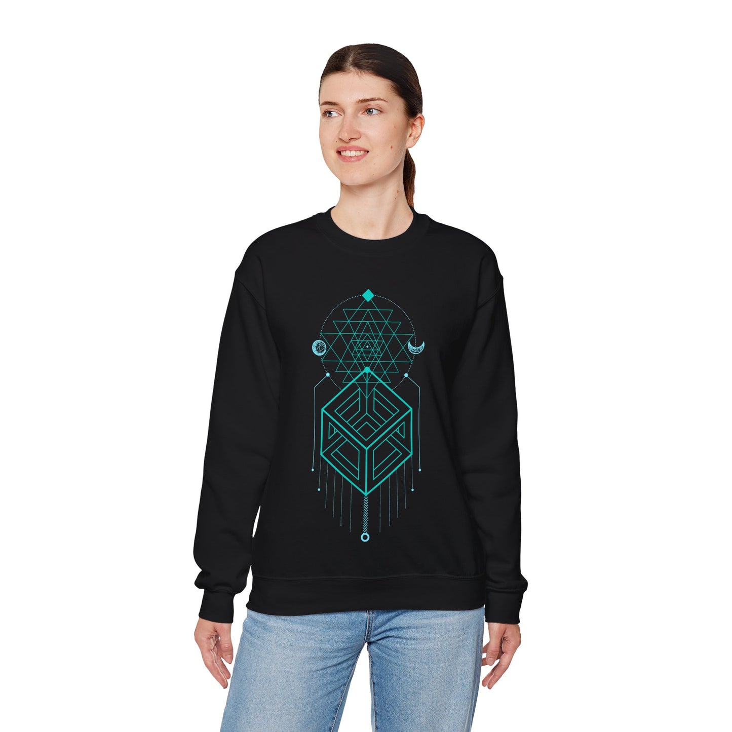 Sacred Geometry Celestial Magic Cube Totem Sweatshirt