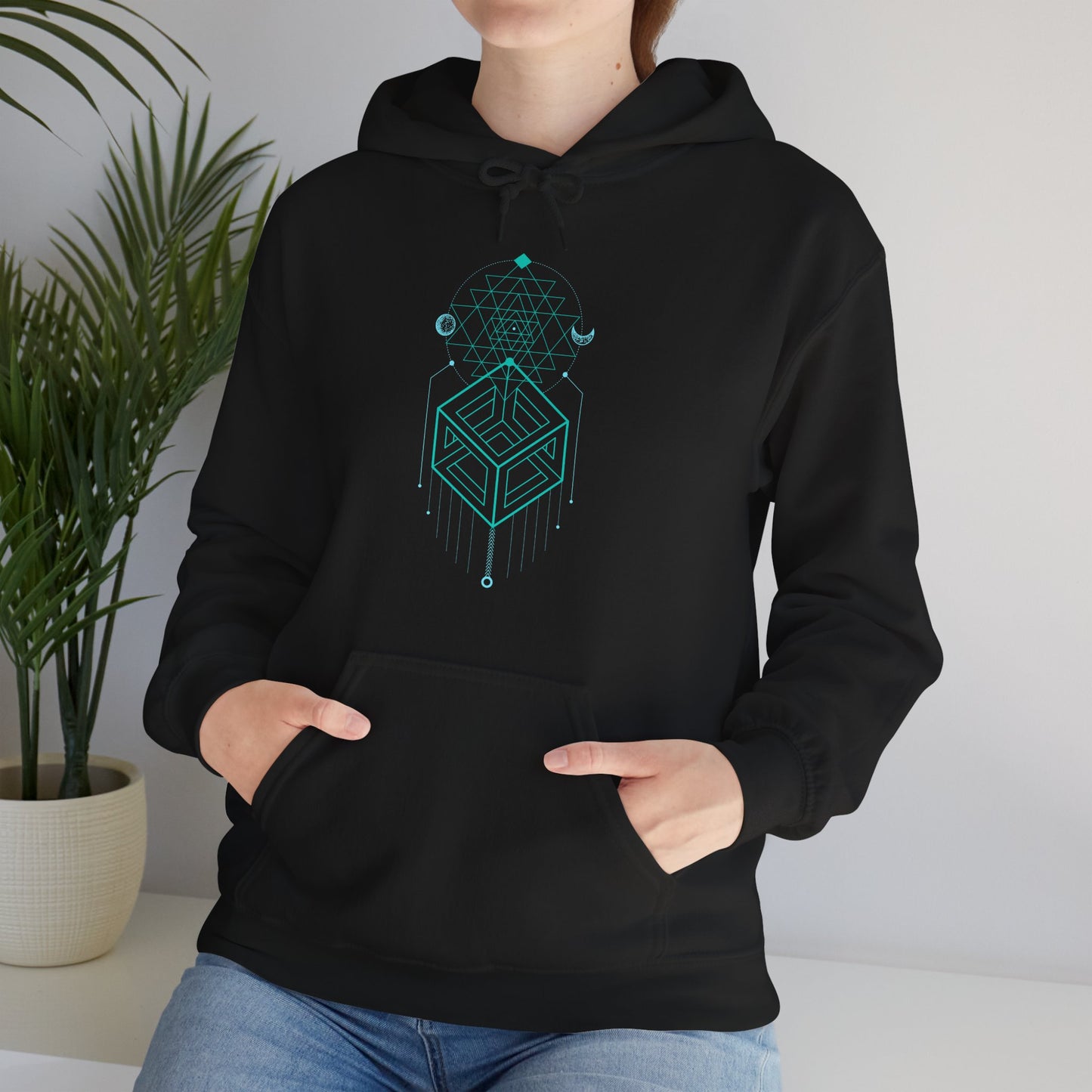 Sacred Geometry Celestial Magic Cube Totem  Hoodie