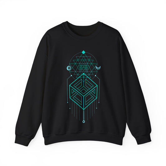 Sacred Geometry Celestial Magic Cube Totem Sweatshirt