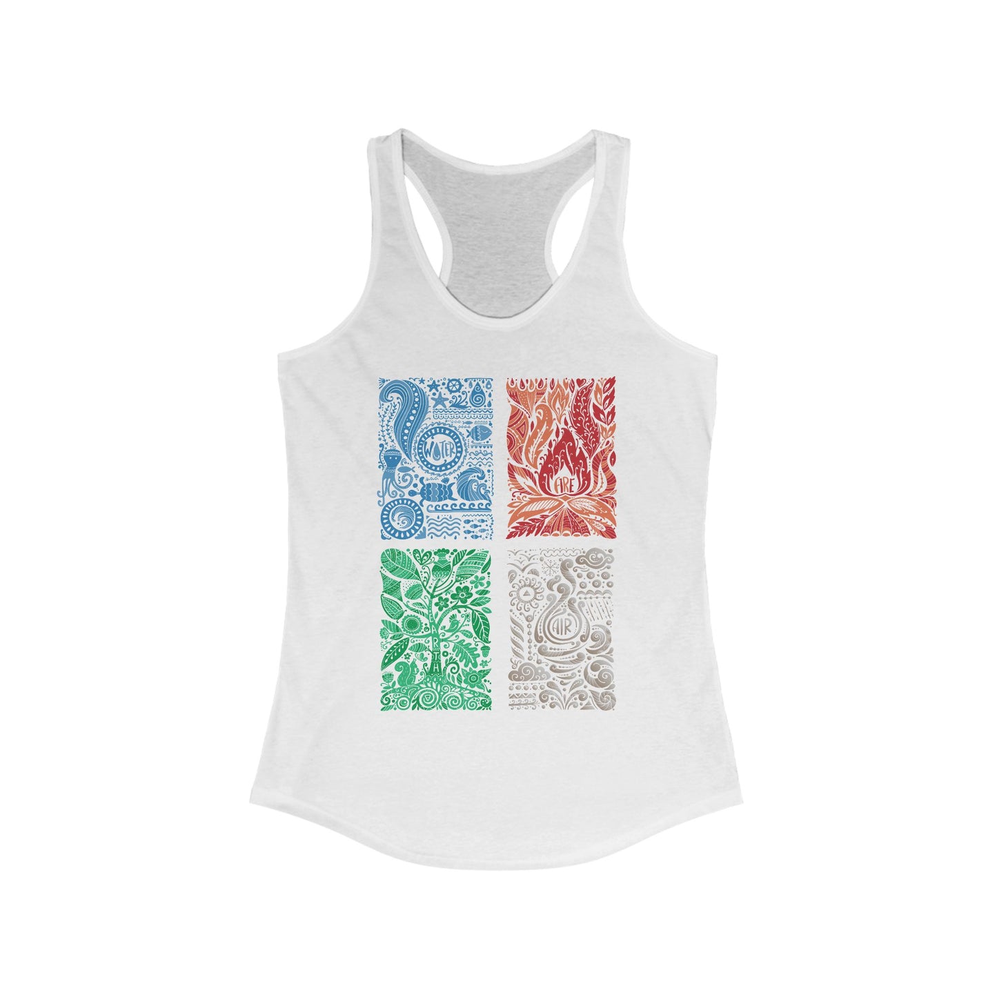 The Four Elements of Nature Womens Racerback TankTop