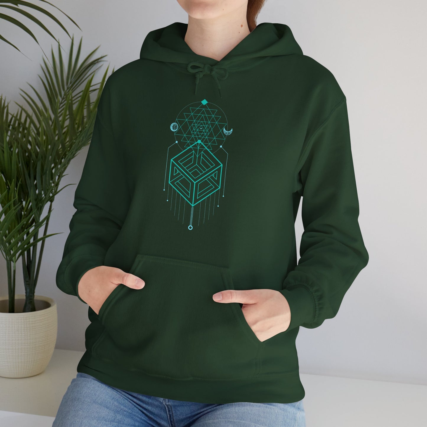 Sacred Geometry Celestial Magic Cube Totem  Hoodie