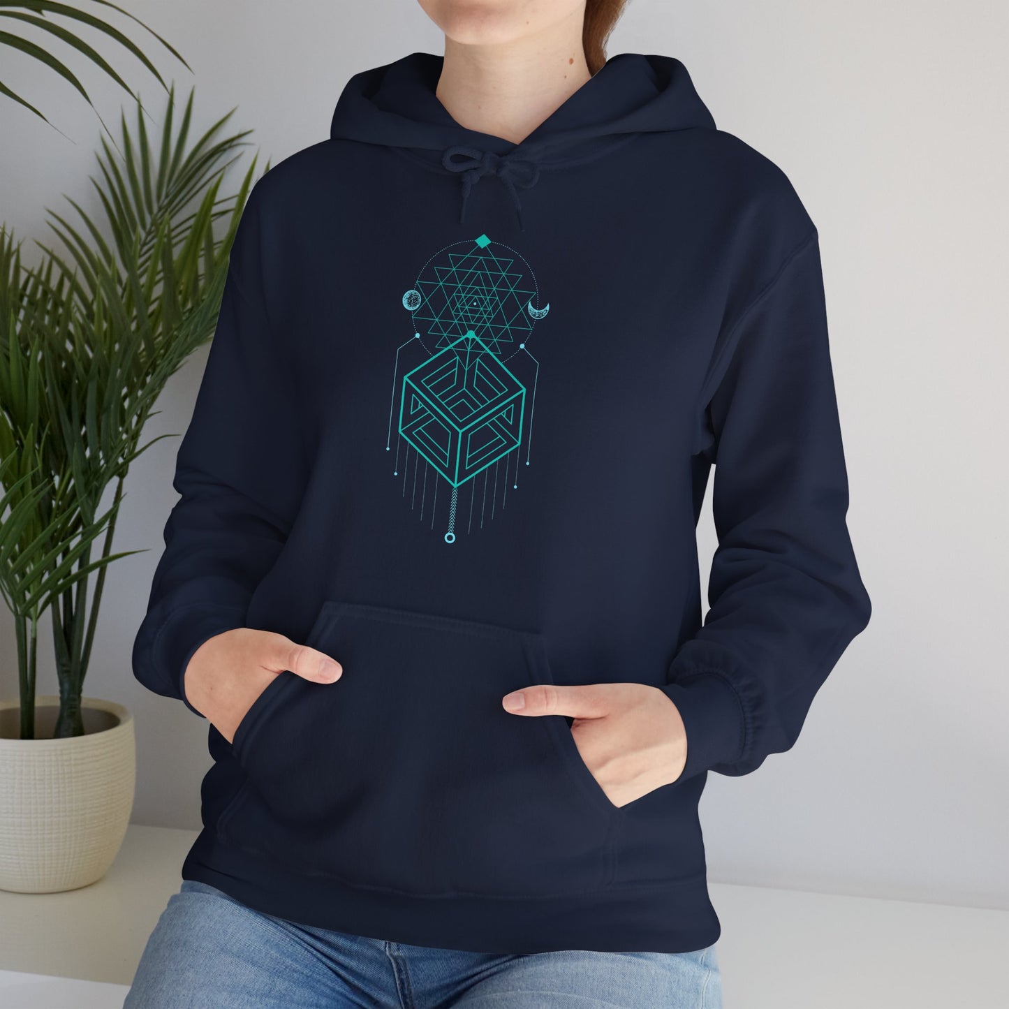 Sacred Geometry Celestial Magic Cube Totem  Hoodie