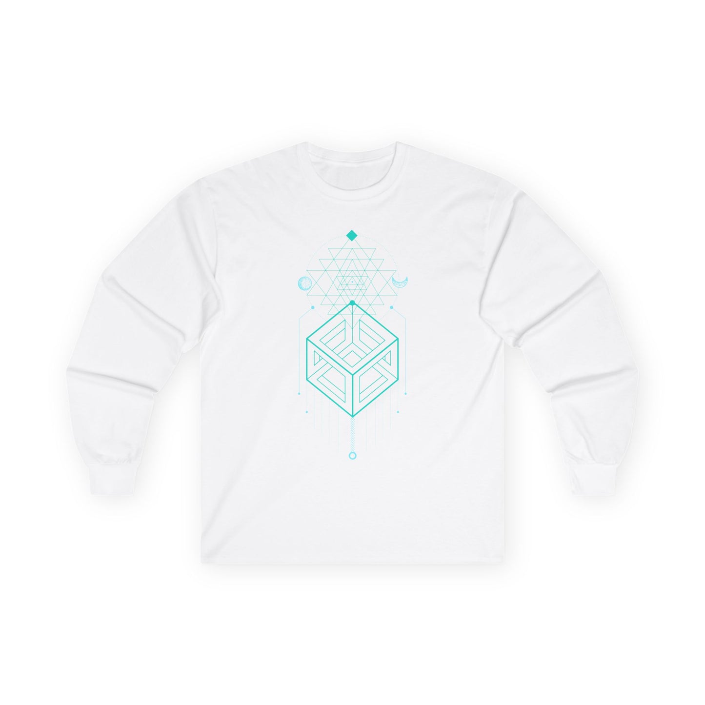 Sacred Geometry Celestial Magic Cube Totem Long Sleeve Tee,